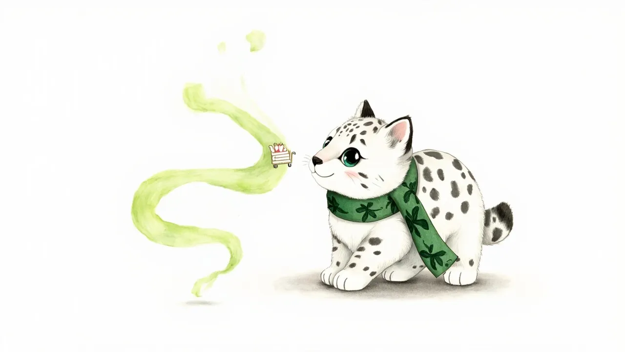 Our Anatolian leopard mascot watching a product smoothly added to the cart