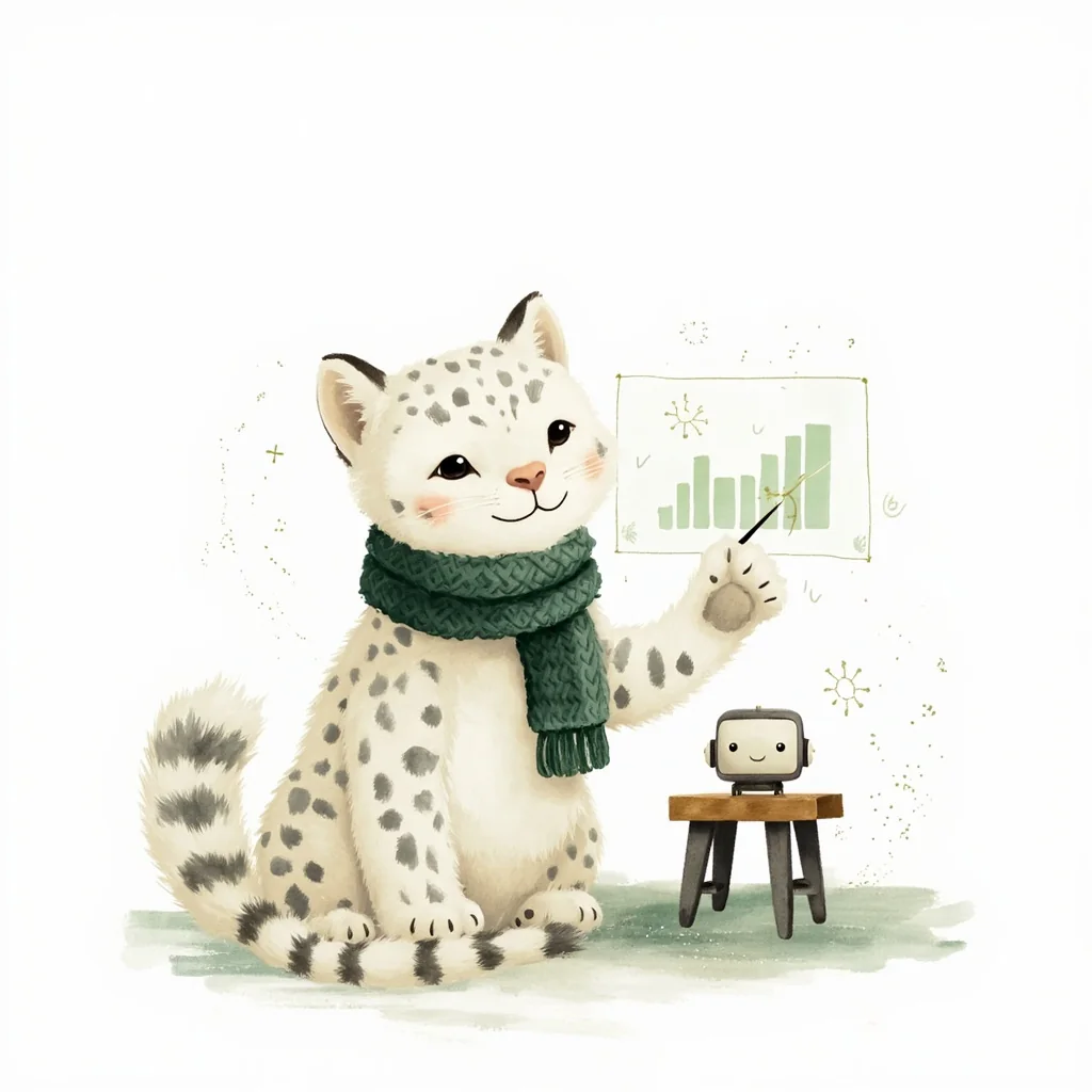 Our Anatolian leopard mascot pointing at a chart, explaining what AI actually gives a business